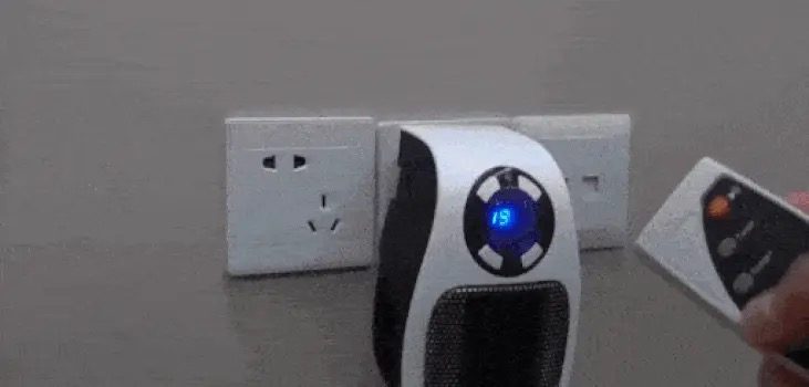 Frame from the ad for Alpha Heater plug-in mini heater