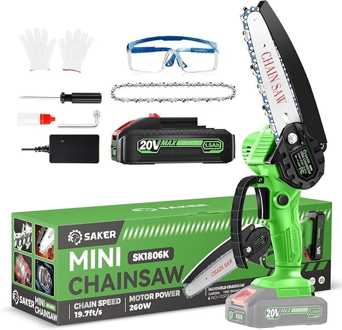 Frame from the ad for Cordless 6-inch mini chainsaw